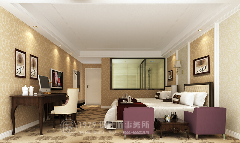 賓館高檔標(biāo)間裝修設(shè)計(jì)效果圖